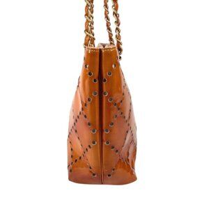 Chanel Shoulder Bag CC Logo Perforated Enamel Pink